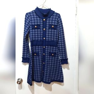 Blue and silver knitted dress